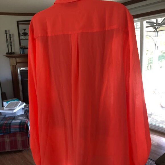 3 for $33...Apt.9 coral button up blouse,long sleeve w/buttons, XXL - Picture 11 of 12
